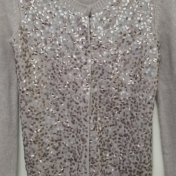 Ann Taylor Wool Angora Cashmere Sequined Cardigan - Picture 2 of 6